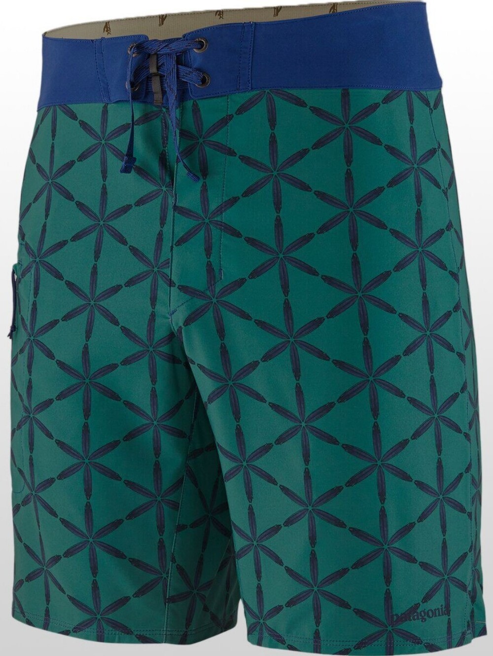 Patagonia Board Shorts Men's Stretch Planing - 19 “ Fish Hex Green Sz 28 NWT